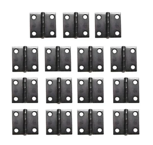 Set of 15 Steel Black Cabinet 1.25 x 1.25 Butt Hinges - Picture 1 of 4