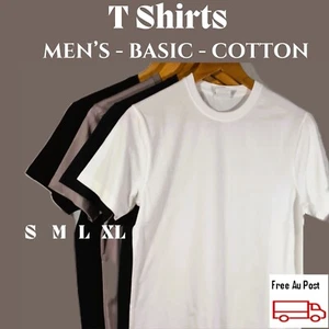 MEN’S T SHIRTS – COTTON - PLAIN – CREW NECK - Picture 1 of 15