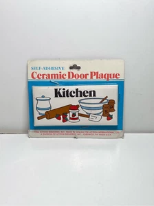Vintage Kitchen New Old Stock Ceramic Door Plaque Wall Sign Cooking Retro 1986 - Picture 1 of 3