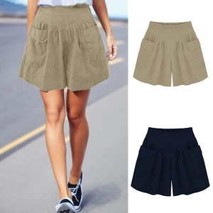 Women's Summer New Comfortable Loose Casual Plus Size Wide Leg Fashion Shorts - Picture 1 of 16
