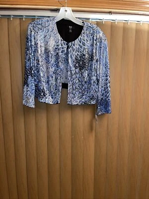 MSK Women Short Blue Seqin Blazer 14w - Image 1 of 4