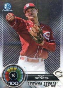 2018 BOWMAN CHROME NICK SENZEL REDS SCOUTS TOP 100 ROOKIE RC 