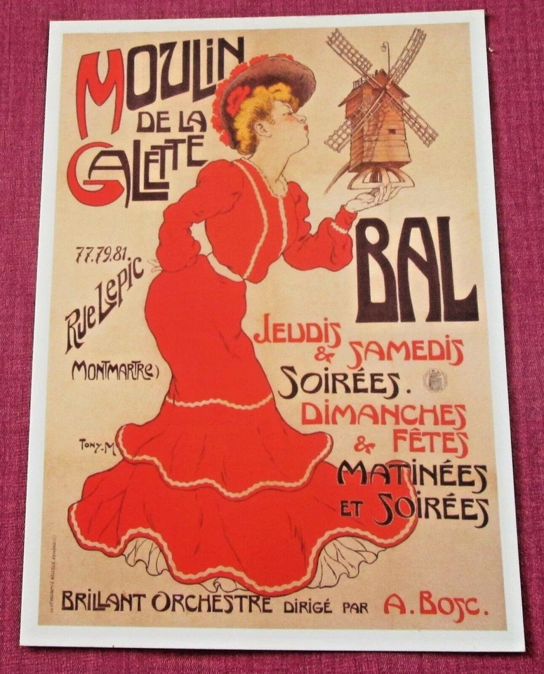 * Kleines Plakat * MOULIN DE LA GALETTE * VON PARIS - Bild 1 von 1