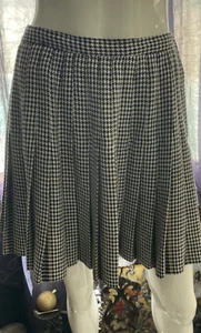 Vintage Setiage 1980s Skirt High Waist Pleated Houndstooth Made USA - Picture 1 of 10