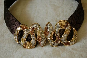 Vintage Laloon Pave Schmuck Reptil ASPS Pave Gürtelschnalle und Riemen Small Medium - Bild 1 von 3