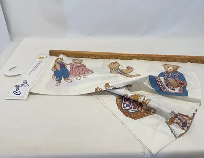 NOS Crafts Cuts Cotton Appliqué PANEL 20” X 42” Cat Bear Rabbit Etc. ** - Image 1 of 4