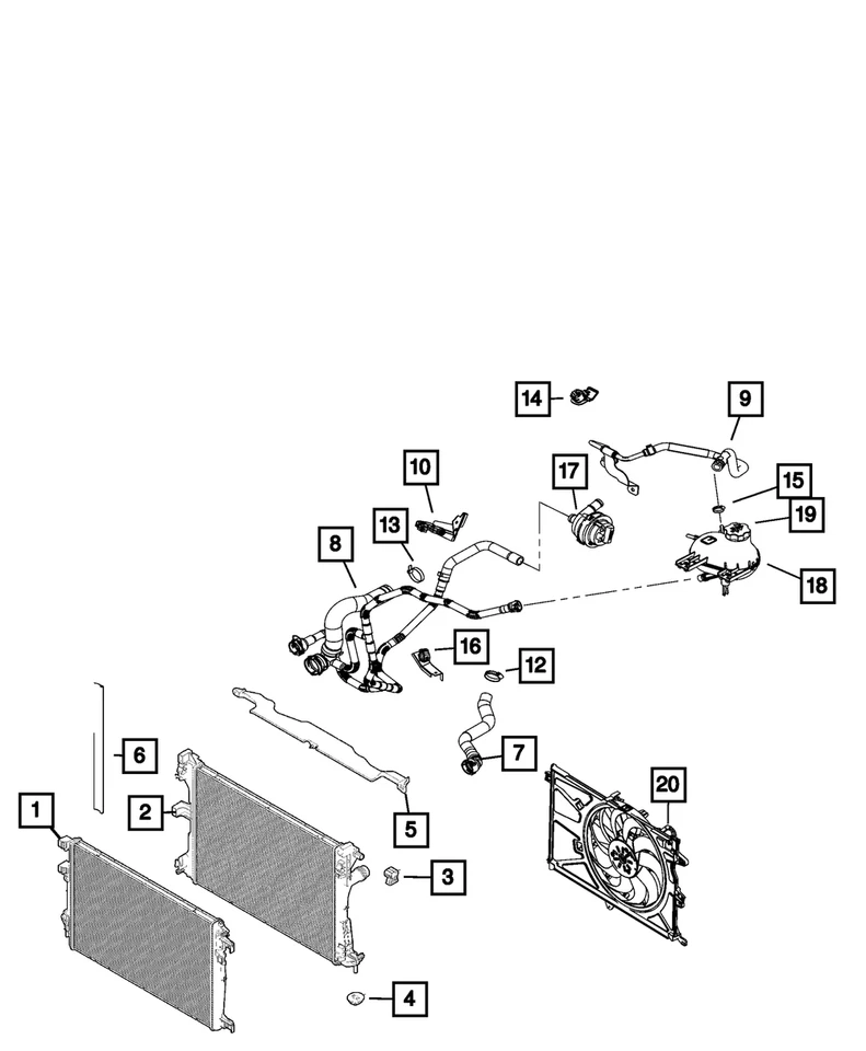 Radiador de refrigeración original del motor Mopar 68430445AA Foto 1 de 1