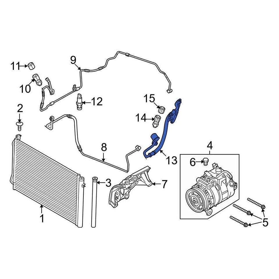 For BMW 328i xDrive 2009-2010 BMW 64536927846 A/C Refrigerant Suction Hose - Image 1 of 1
