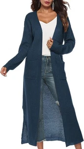 Women Casual Long Sleeve Split Open Cardigan Knit Cardigan Sweaters with Pockets - Picture 1 of 136