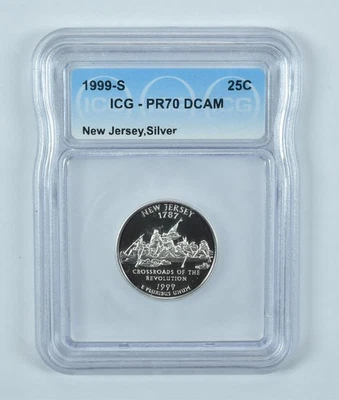 1999-S Washington State Quarter New Jersey Silver PR70 DCAM ICG *9754 - Image 1 of 4