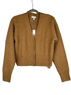 Cárdigan corto tejido Topshop para mujer talla 4-6 suéter color tostado botón mezcla de lana nuevo con etiquetas Foto 1 de 4