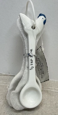 Chicken Hen White Porcelain Measuring Spoons, Set of 3 - Image 1 of 4
