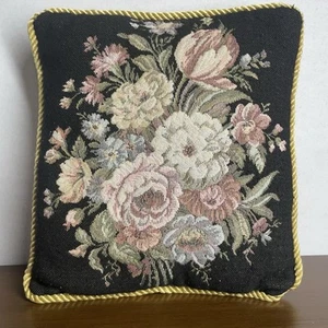 Vintage Blumen Nadelspitze Wandteppich Überwurf Kissen viktorianisch Landhaus Kern launisch Goth - Bild 1 von 8