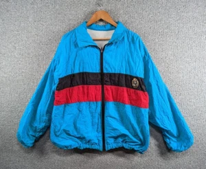 Vintage Royal Navy / Fleet Air Arm Men's Blue Windbreaker Zip Track Jacket - L - Picture 1 of 17