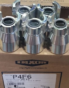 Dixon P4F6 3/4" Dual-Lock P-Series Thor Interchange Female Thread Plug QTY 5 - Picture 1 of 4