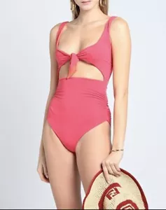 CRAVATTA STELLA MCCARTNEY NUOVA CON ETICHETTE $415 taglia L davanti pezzo unico azalea / clementine - Foto 1 di 8