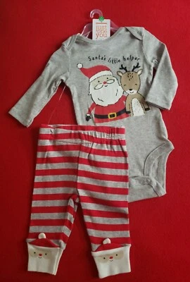 Carter's Just One You Talla 3 Meses "Pequeño Ayudante de Santa" 2 piezas Traje de Navidad Foto 1 de 3