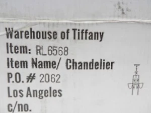Warehouse of Tiffany RL6568 Charlotte Crystal-Chrome Chandelier 6-Light - Picture 1 of 3