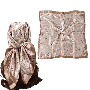 35" Silk Head Scarf Satin Hair Wrap Bandana for Women Square Scarves - Picture 1 of 7