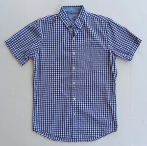 IZOD Saltwater Relaxed Classics Short Sleeve Button Shirt Size Small Blue Check - Picture 1 of 5