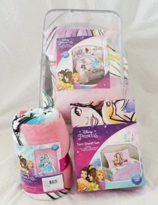 5 pc Disney Princess Fairytale Twin Comforter, Sheet, & Throw Set NIP - Picture 1 of 14