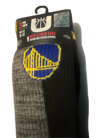 Golden State Warriors Men’s Crew Socks  3 Pairs  size 6-12 shoe Cover