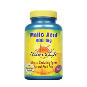 Nature's Life Malic Acid 800 mg | Gluten Free, Non-GMO | 100 Count