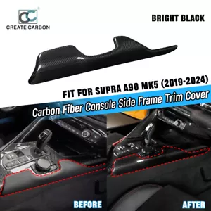 Dry Carbon Fiber Console Gear Shift Frame Side Cover Fit For Supra A90 MK5(LHD) - Bild 1 von 7