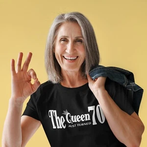 Lustiges T-Shirt Queen Just Turned 70 Geburtstag Geschenk für Frauen 70. Geschenk UK - Bild 1 von 13