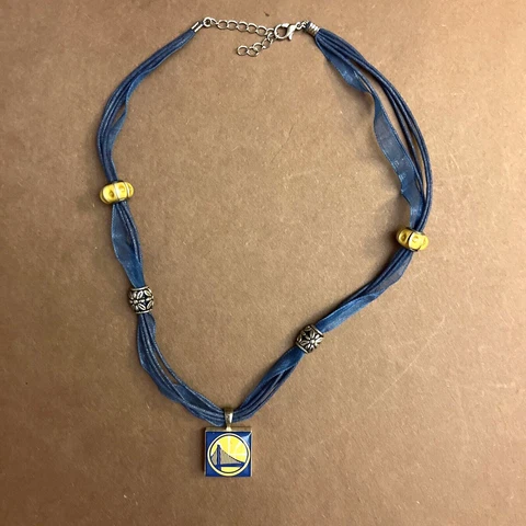 GOLDEN GATE WARRIORS Life Tiles by Wincraft Blue Ribbon Beaded Necklace Cover