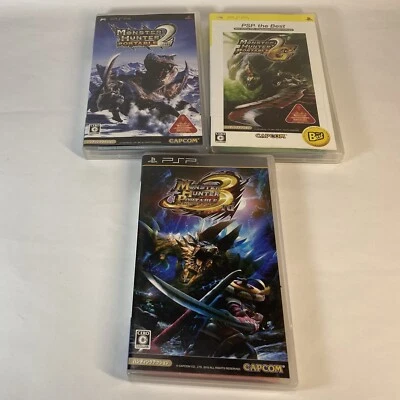 Lot3 PSP Monster Hunter Portable 2nd , 2nd G , 3rd - Sony PSP - JAPAN Game - F/S - Image 1 of 4