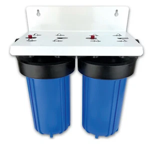 Double Big Blue 10" Jumbo High Flow Water Filter Housing by Finerfilters - Picture 1 of 2
