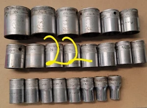 vintage snap on 1/2 drive socket set 12 Point USA Same Era Snap On Lot - Picture 1 of 8