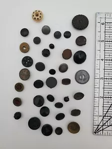 Vintage Antique Buttons - Mixed Lot Materials, Sizes, Colors, Eras - Picture 1 of 8