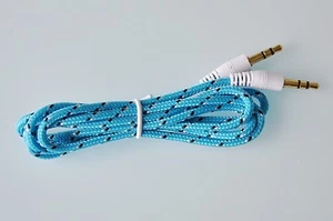 AUX BRAIDED 6FT CABLE FOR iphone 6 4 4s 5 5s ipod mp3 amp car pc stereo mp4 - Picture 1 of 7