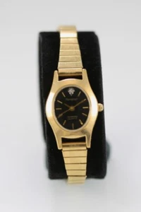 Armitron Watch Women Gold Stainless Steel Stretch Water Re Battery Black Quartz - Picture 1 of 6