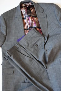 Ted Baker Endurance 2-piece Gray 100% Wool Suit 40R, Pants 33 x 30 - Picture 1 of 18