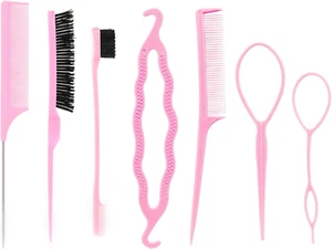 7 Pcs Styling Hair Brush Set,Bristle Hair Brush,Hair Comb,Slick Hair Brush,Ed... - Picture 1 of 13