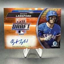 2023 Bowman Draft Chrome Wyatt Langford Draft Night Orange Refractor Auto #06/25