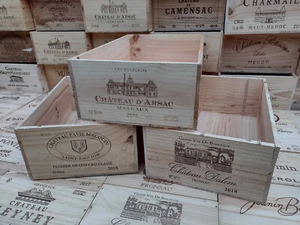 Wooden Wine Box Crate ~ 12 bottle. French Genuine Storage Planter Hamper <1> - Picture 1 of 14
