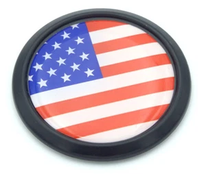USA American Black Round Flag Car Decal Emblem bumper 3D Sticker 1.85" - Imagen 1 de 2