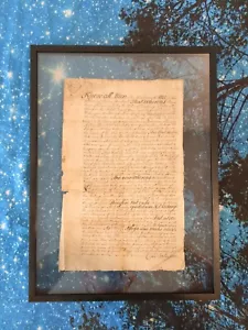 1725 6th Earl Of Dundonald - English Handwritten Manuscript Rare Antique Framed - Picture 1 of 14