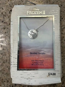 DISNEY FROZEN II Destiny Awaits Fine Silver Plated Genuine Crystal Pendant NEW - Picture 1 of 1