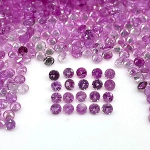 3 MM Natural CERTIFIED Ceylon Pink Sapphire Round Cut Loose Gemstone 25 Pcs Lot - Picture 1 of 6