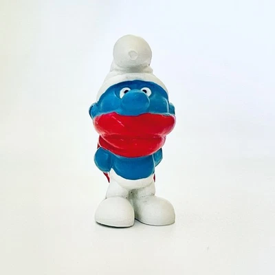 Smurfs Shiver Smurf 20004 Red Scarf Smurf Figure Vintage Original Smurf Figurine - Image 1 of 4