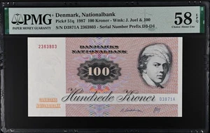 i-100027 Denmark 100 Kroner 1987. PMG 58 EPQ - Picture 1 of 2