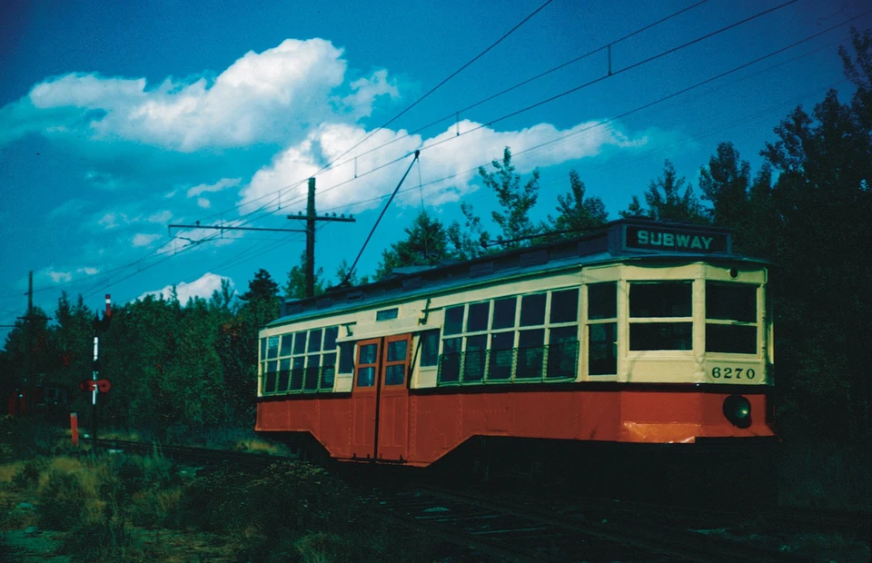 RARO 1966 ORIGINAL KODACHROME SLIDE KENNEBUNK PUERTO TROLLEY #6270 ACCIÓN BOSTON Foto 1 de 1