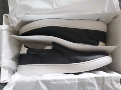 Calvin Klein 男式 Fortun 滚滚光滑黑色懒人鞋 12M 码全新带盒 — 第 1/4 张图片