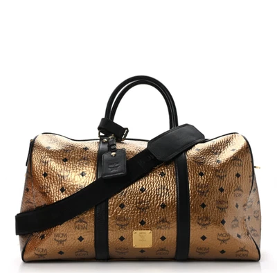 MCM Authentic Ottomar Weekender Bag Copper Gold Metallic Logo Monogram Unisex - Image 1 of 4