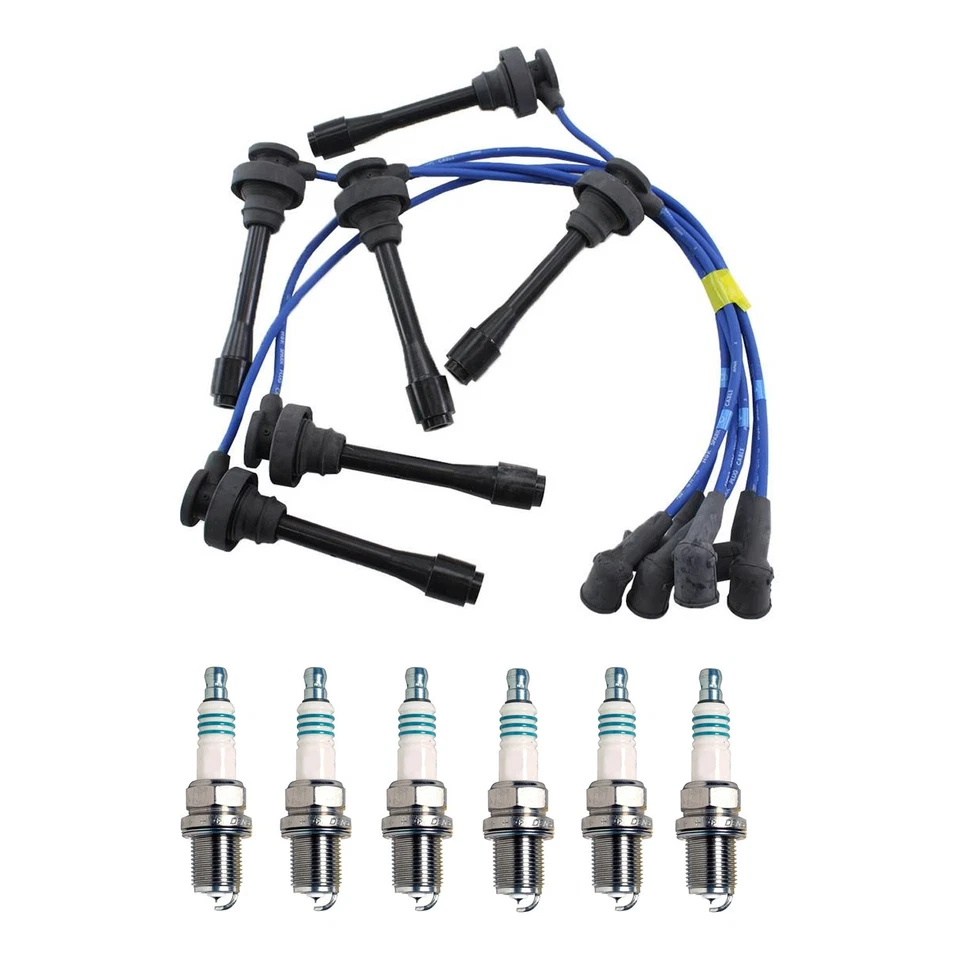 NGK 5mm Wire Set 6 Denso Iridium Spark Plug Kit For Mitsubishi Montero Sport V6 - Image 1 of 1